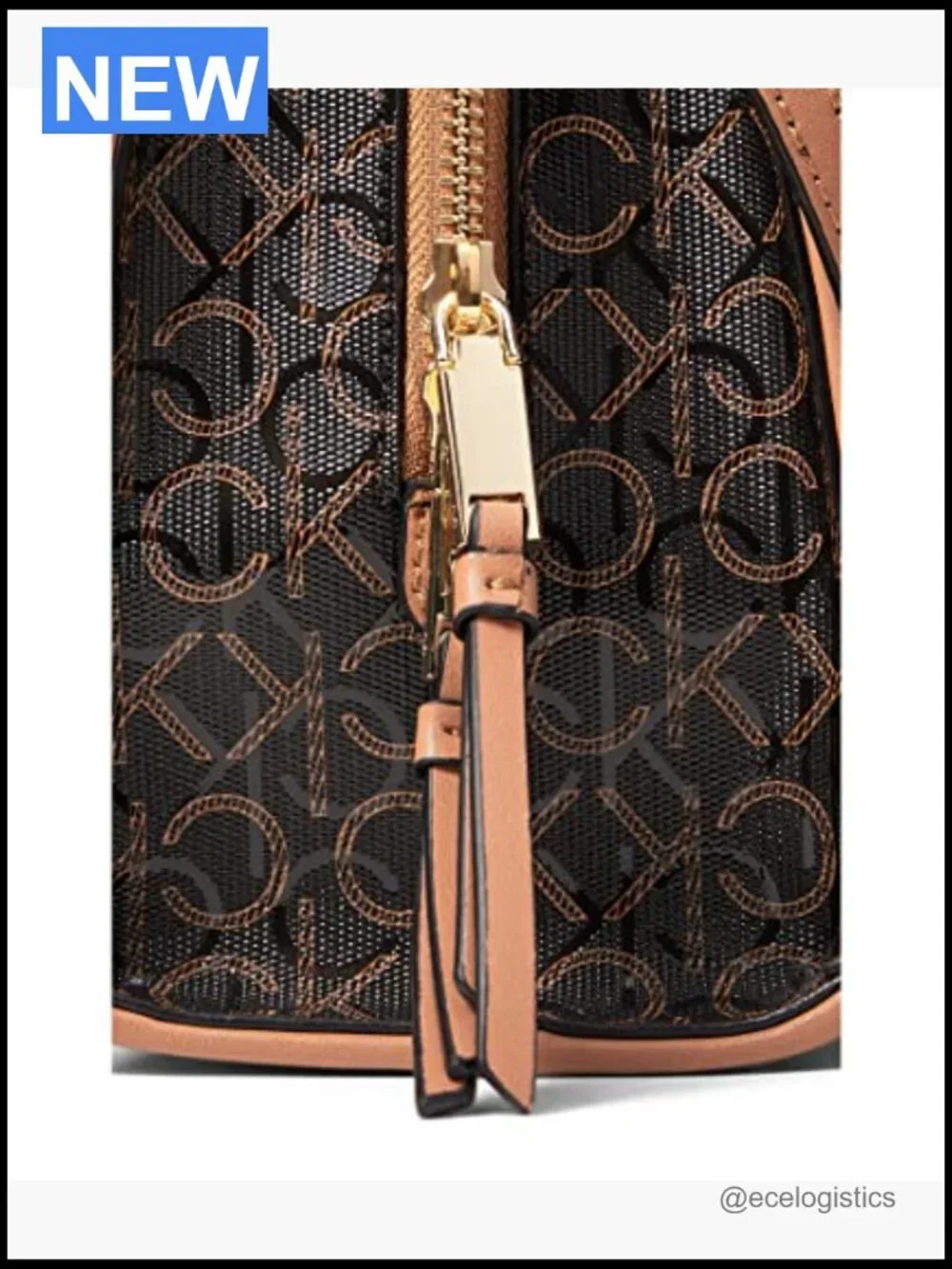 Textured Logo Emboss Satchel with Magnetic Snap Closure